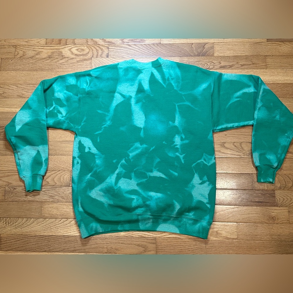 Hanes Crewneck - Bleach Dye EcoSmart Sweatshirt - Women’s Large - Green - GUC - Picture 2 of 4